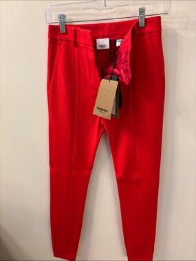 Burberry Vibrant Red Slim Tailored Pants